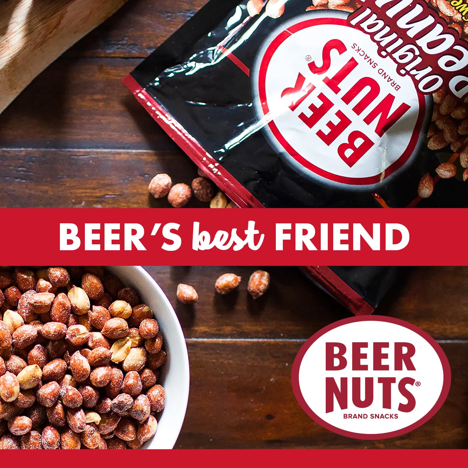 Beer Nuts Original Sweet and Salty Peanuts, Travel Size, Original Roasted Sweet, Glazed Salted Peanuts, An American Original Since 1953 (8oz, Original