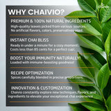 Chaivio Masala Chai Tea Latte, Unsweetened Instant Powder, Authentic Chai-with Natural Ingredients, No Preservatives, Tea Powder, Quick and Healthy