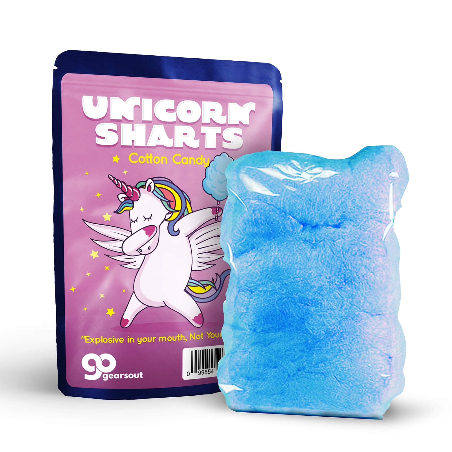 Unicorn Sharts Cotton Candy - Novelty Dabbing Unicorn Candy for Teens - Gluten-free cotton candy, blue