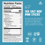 Chomps Mini Grass-Fed and Finished Sea Salt Beef Jerky Snack Sticks 6-Pack - Keto, Paleo, Whole30, 4g Lean Meat Protein, Gluten-Free, Zero Sugar Food