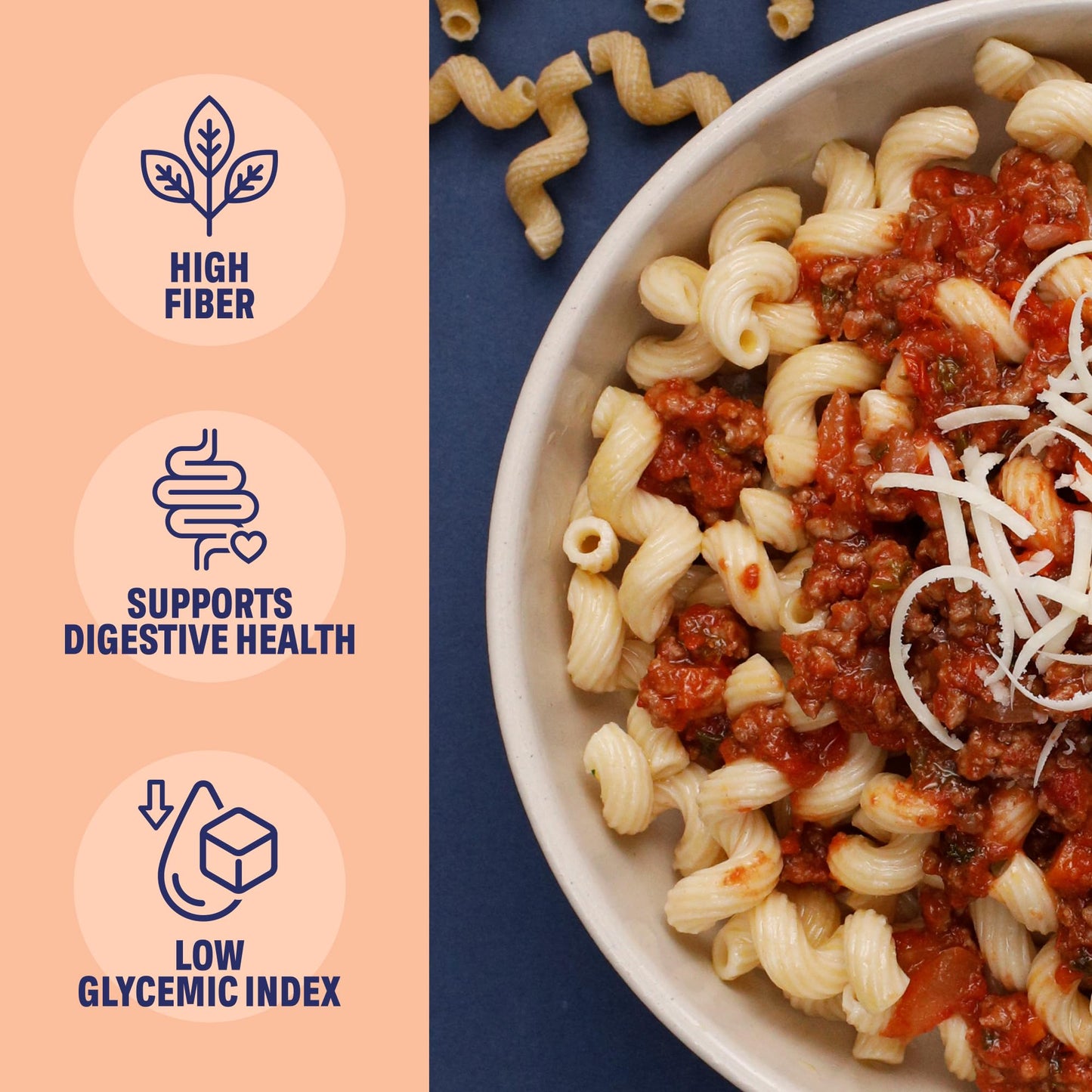 Three Farm Daughters High Fiber Pasta Cavatappi Pack, Low GI, Non GMO Cavatappi Pasta Noodles, Low Net Carb, Made in the USA, 12 oz. (1 Pack)