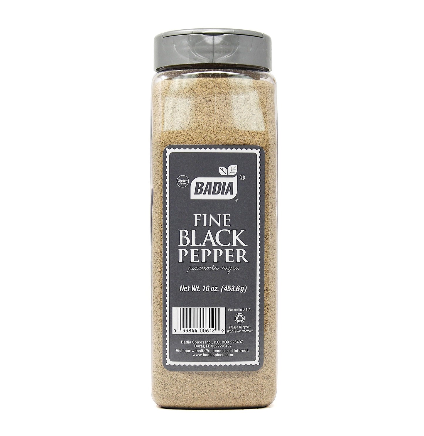 Badia Fine Ground Black Pepper, 16 oz - Smooth, Bold & Aromatic Pure Black Pepper Flavor