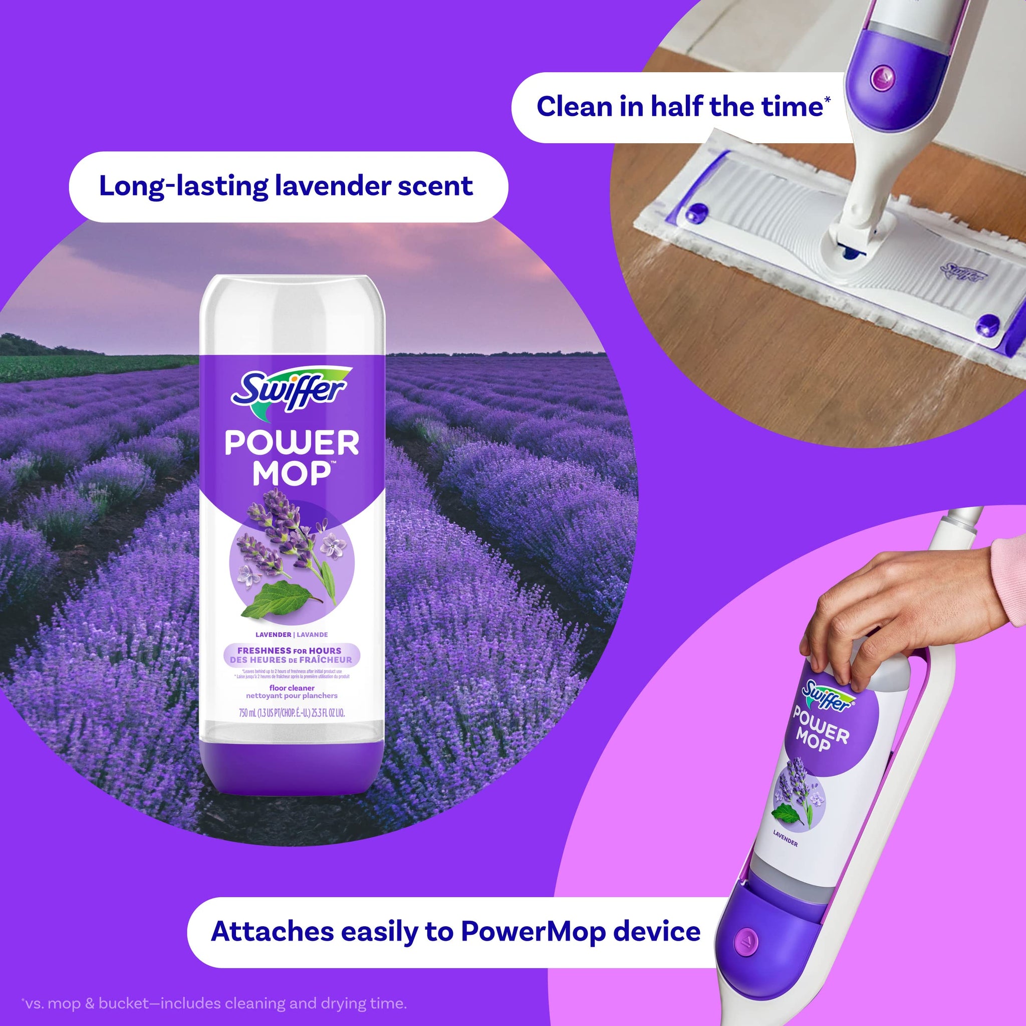 Swiffer Power Mop Refill Pack, Floor Cleaner for Mopping Tile, Vinyl, Laminate, Wood in Home, Bathroom, Kitchen, All Purpose Multi-Surface Cleaning, 5