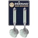 Farberware Dish Brush with Handle - 2 Pack Kitchen Scrub Brush for Dishes, Non-Scratch Dishwashing Brush Set with Firm Bristles for Pots, Pans