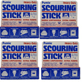 4-Pack PUMIE Heavy Duty Pumice Scouring Stick, with Flexi Scour Pad, Pumice Stone for Cleaning Tough Bathroom, Kitchen Stain, Grills, Pool, Scouring