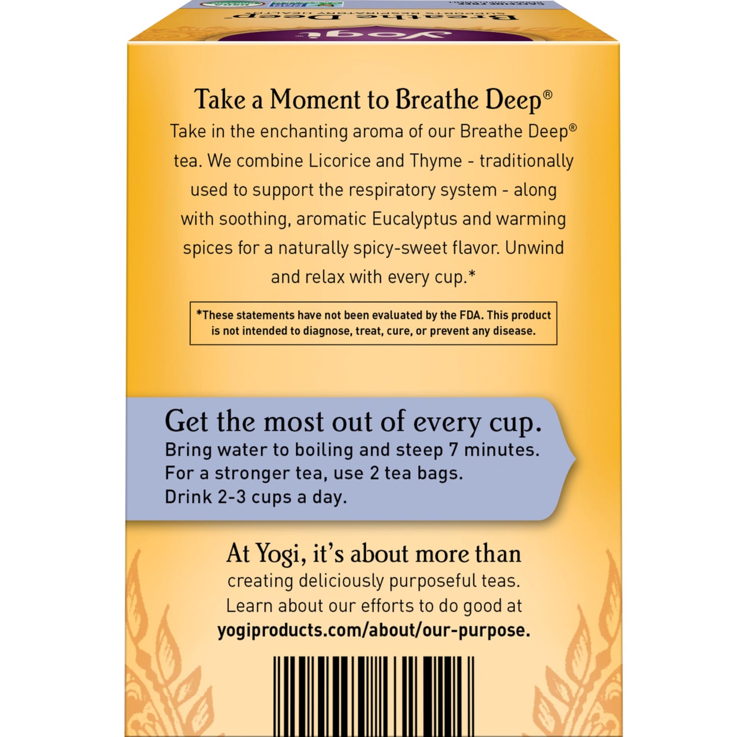 Yogi Tea Breathe Deep Tea - 16 Tea Bags per Pack (6 Packs) - Organic Respiratory Tea - Supports Respiratory Health - Includes Licorice Root