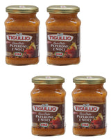 Tigullio:"Gran Pesto Peperoni e Noci" Peppers and Walnuts Pesto - 6.7 Fluid Ounce (190ml) Packages (Pack of 4) [ Italian Import ]