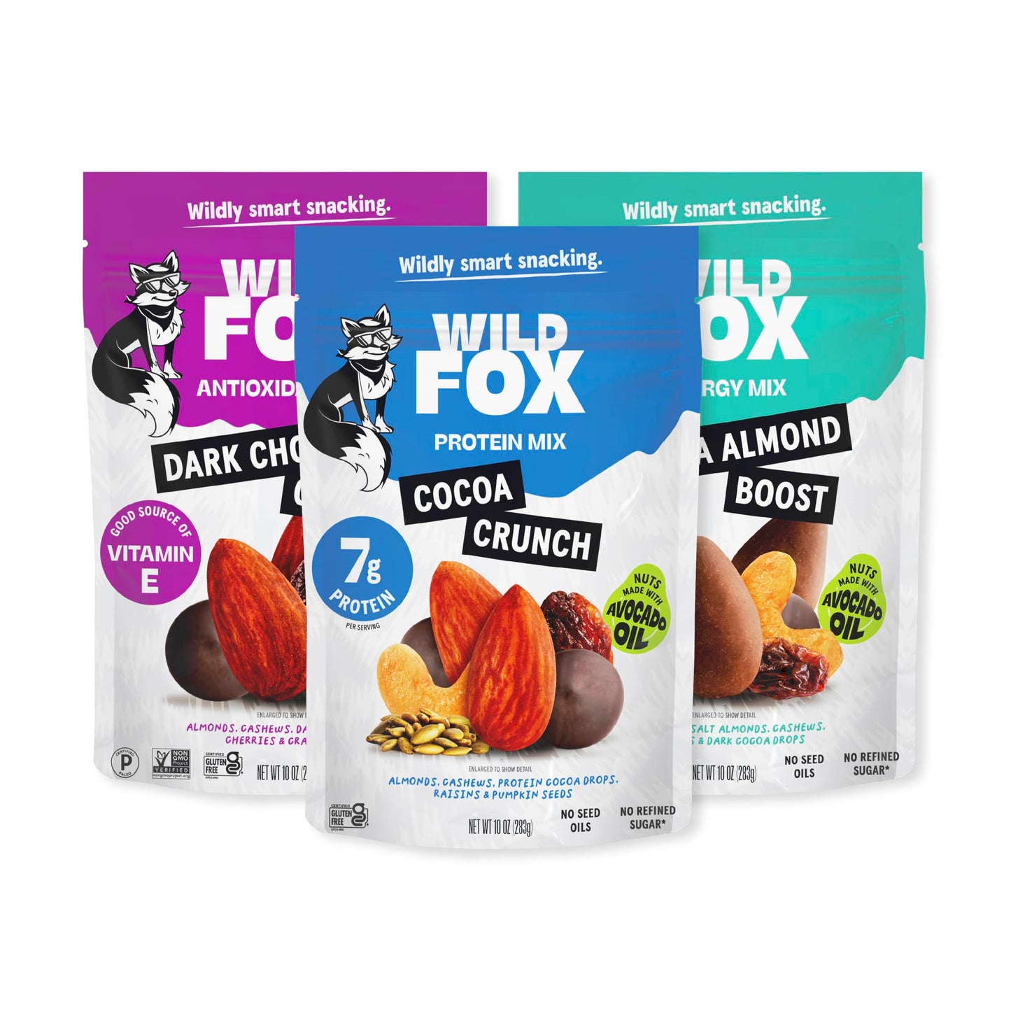Wild Fox Trail Mix - Healthy Plant-Based Snack Made With Pure Avocado Oil And No Refined Sugar Or Seed Oils Ideal For Vegan Gluten-Free And Paleo