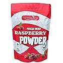 Raspberry Powder 8 Oz, Freeze Dried, Vivolius, No Sugar added, No additives, Natural Red Food Coloring.