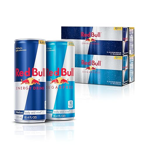 Bundle of Red Bull Energy Drink, 8.4FL Oz, 12 pack + Red Bull Sugarfree, Energy Drink, 8.4-Fl OZ, 12 Pack