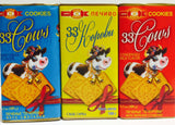 Russian Cookies 33 Cows 6.3 Oz Variety 3 Packs with 3 Flavors - Condensed Milk Flavor, Smetanka Flavor, and Curd Flavor