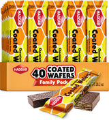 Haddar (40 Pack) Individually Wrapped Dairy Free Chocolate Coated Wafers | Kosher | Lunch Box Friendly | Heavenly Wafer Cookies!