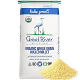 Great River Milling Organic Hulled Millet | Whole Grain Ancient Grain | Gluten-Free, High-Fiber Superfood | Non-GMO, Kosher Certified | Ideal for Salads, Porridge & Baking | 25 Lb (Pack of 1)
