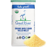 Great River Milling Organic Hulled Millet | Whole Grain Ancient Grain | Gluten-Free, High-Fiber Superfood | Non-GMO, Kosher Certified | Ideal for Salads, Porridge & Baking | 25 Lb (Pack of 1)