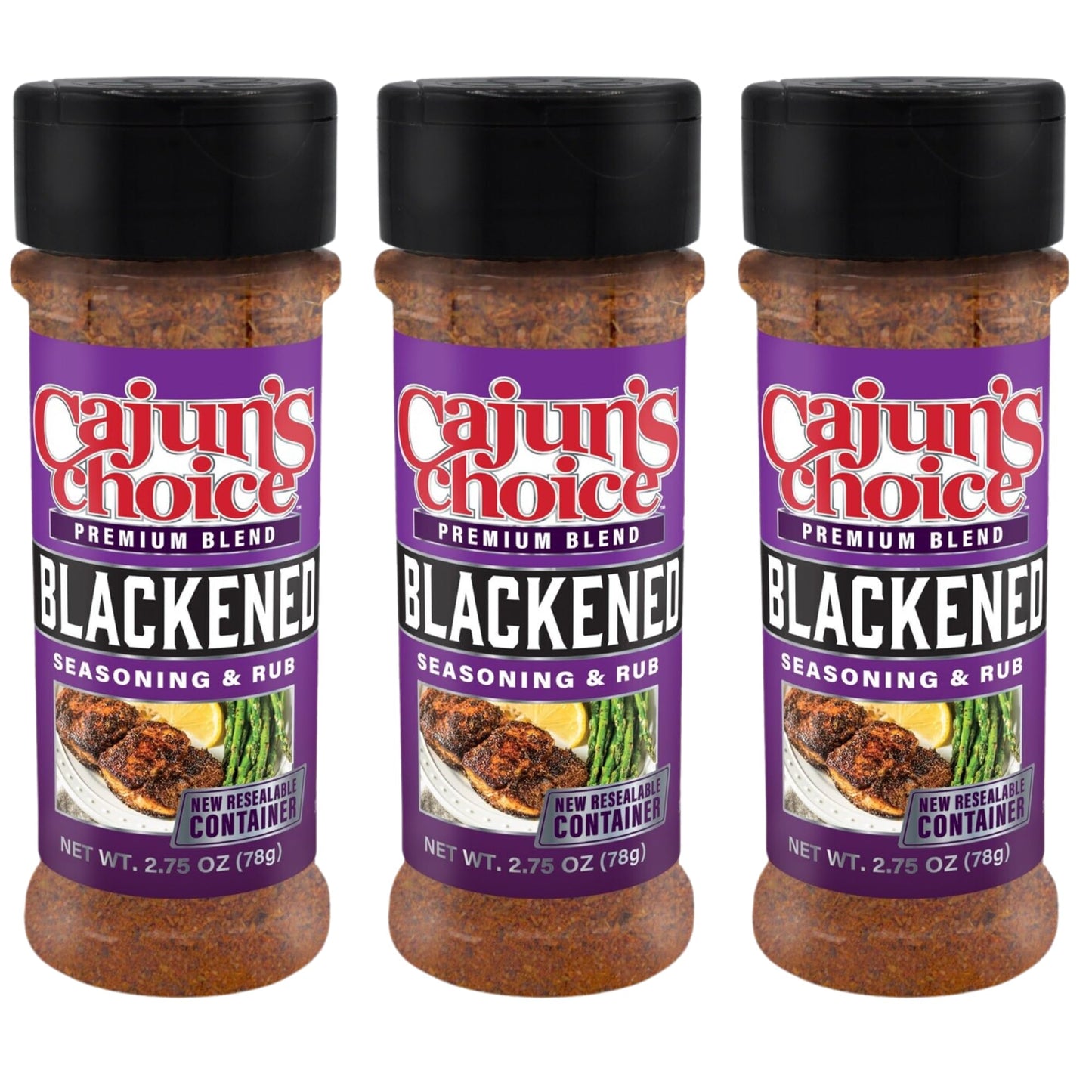 Blackened Seasoning 2.75 oz Cajun's Choice Louisiana Foods (Pack of 3)