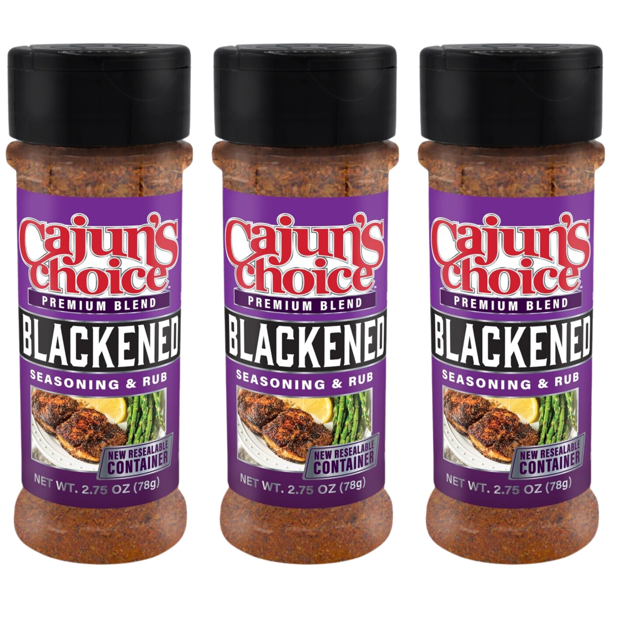 Blackened Seasoning 2.75 oz Cajun's Choice Louisiana Foods (Pack of 3)