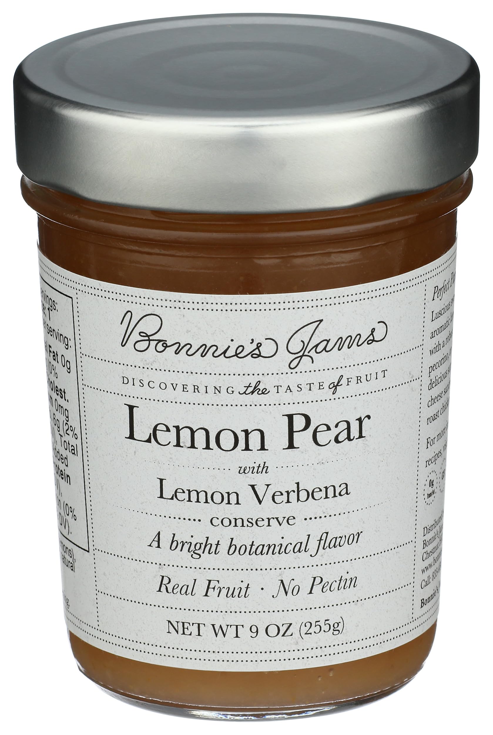 Bonnies Jams Lemon Pear with Lemon Verbena Jam, 8.75 OZ