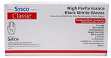 Sysco Classic Black Nitrile Extra Large Gloves Box, 100 Count