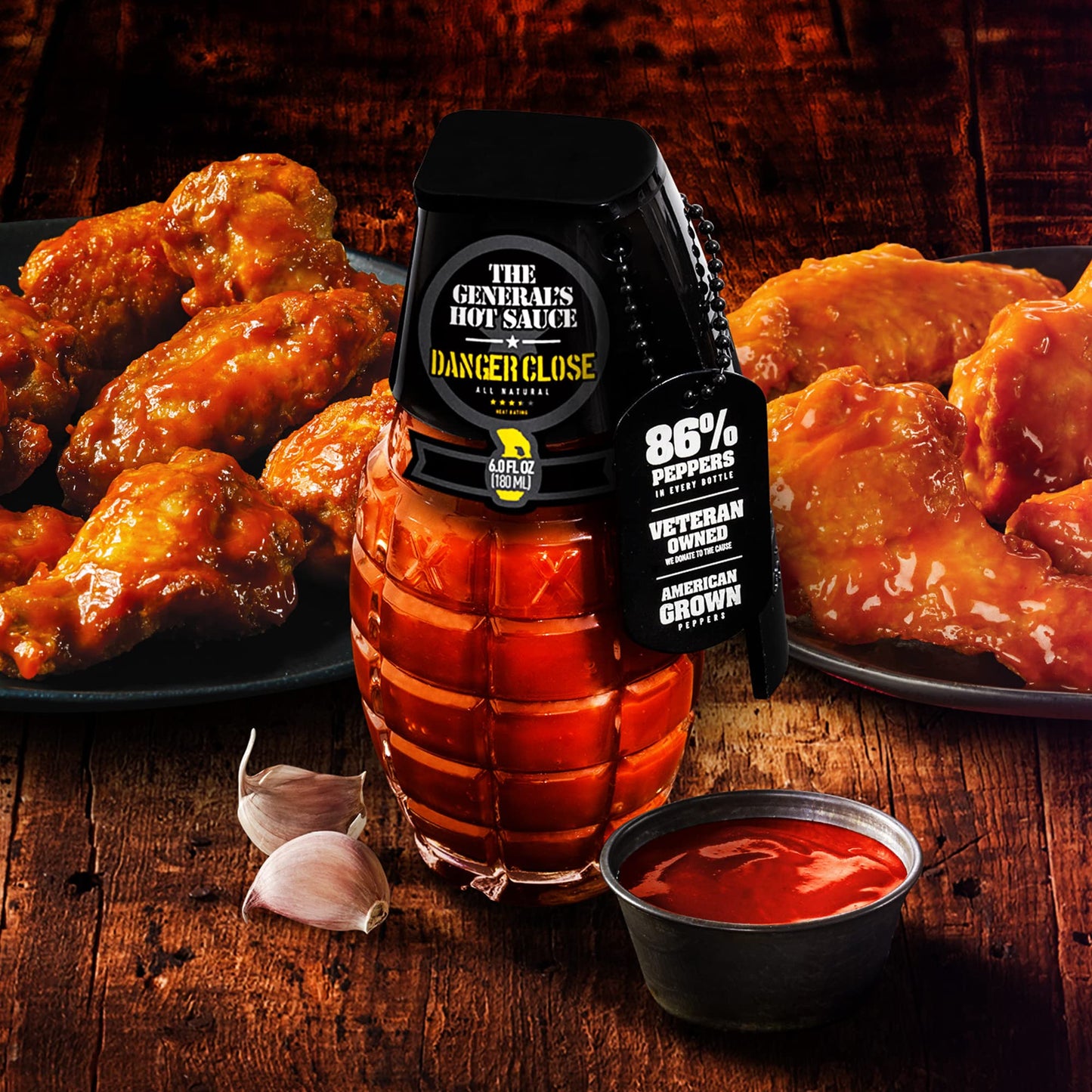 The General's Hot Sauce Gift Set, Heat Seeker Gourmet Variety 6 oz 3-Pack, Habanero & Cayenne Peppers, 3/5-4/5 Heat, Natural Spicy Sauce for Wings
