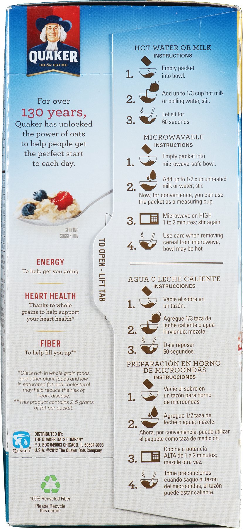Quaker Instant Oatmeal Fruit & Cream Variety - 18 CT