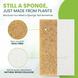 Tieralia Natural Dish Sponge Set - 12-Pack Eco-Friendly & Compostable Scrubbers | Cellulose & Sisal | Non-Toxic, Odor-Free, Reusable Kitchen Sponges