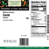 Frontier Co-op Ground Carob Powder, 1lb Bulk Bag - Medium-Roasted Natural Cocoa Substitute Powder with Rich Chocolate Flavor - Caffeine-Free, Kosher