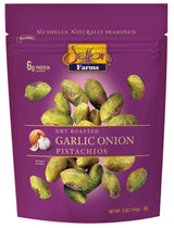 Setton Farms Naturally Seasoned Pistachio Kernels, Garlic Onion, No Shell Pistachios, Certified Non-GMO, Gluten Free, Vegan and Kosher, 5 oz