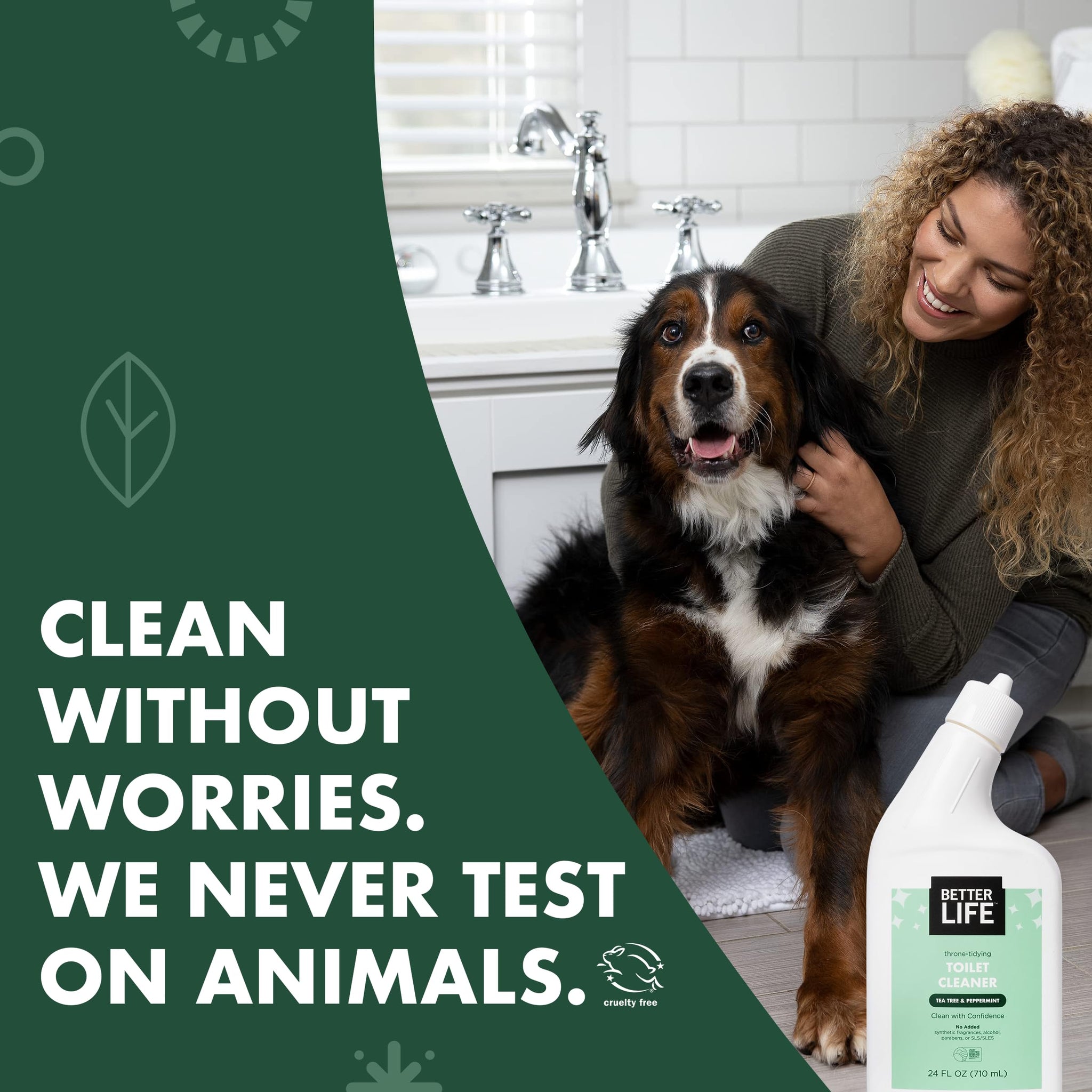 Better Life Toilet Bowl Cleaner, Plant-based, Stain & Odor Remover, Tea Tree & Peppermint Scent Cleaning Gel, Liquid Bathroom Cleaners for Household