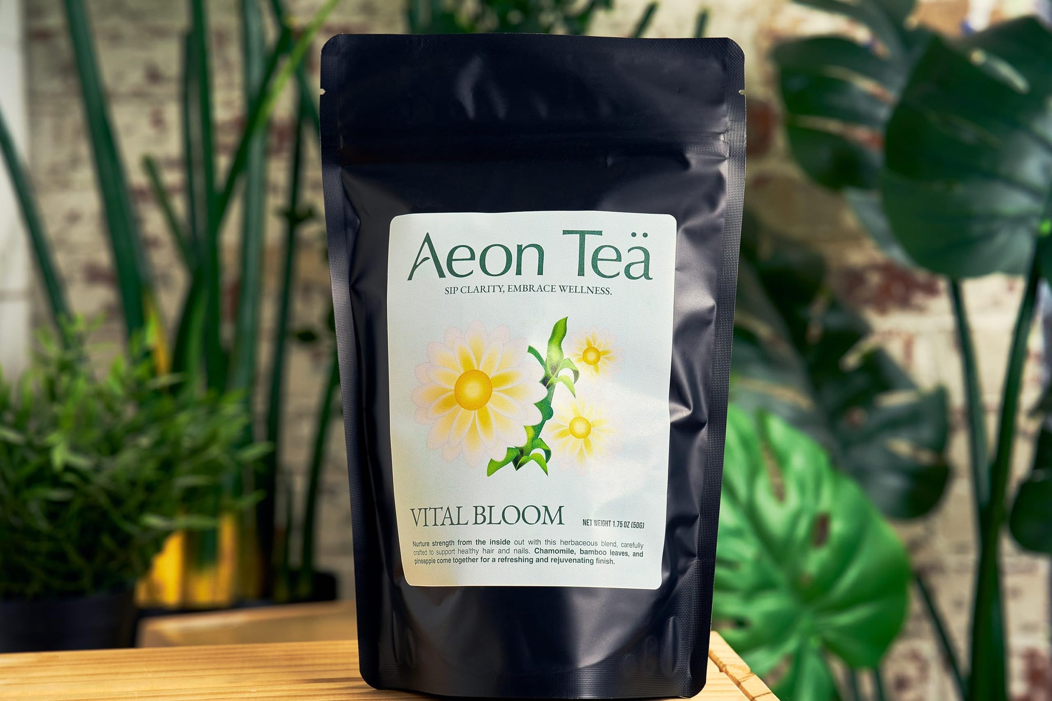 AeonTeä Organic Bamboo Tea Bags (25 Count) - Caffeine-Free Herbal Tea for Daily Beauty Wellness, Silica-Rich Bamboo Leaves, Smooth & Gentle