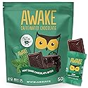 AWAKE - Caffeinated Chocolate Bites - Mint Dark Chocolate, 50 Bites - 50mg Caffeine - Individually Wrapped Energy Bites - Coffee Alternative