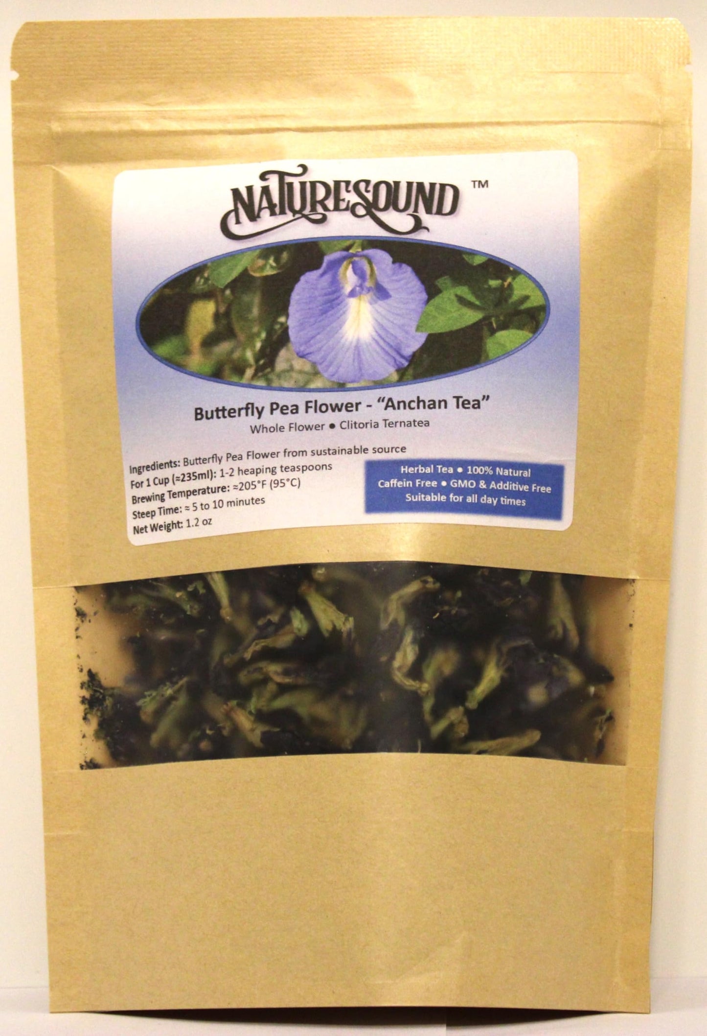 NatureSound Butterfly Pea Flower - "Anchan Tea" 1.2 oz.
