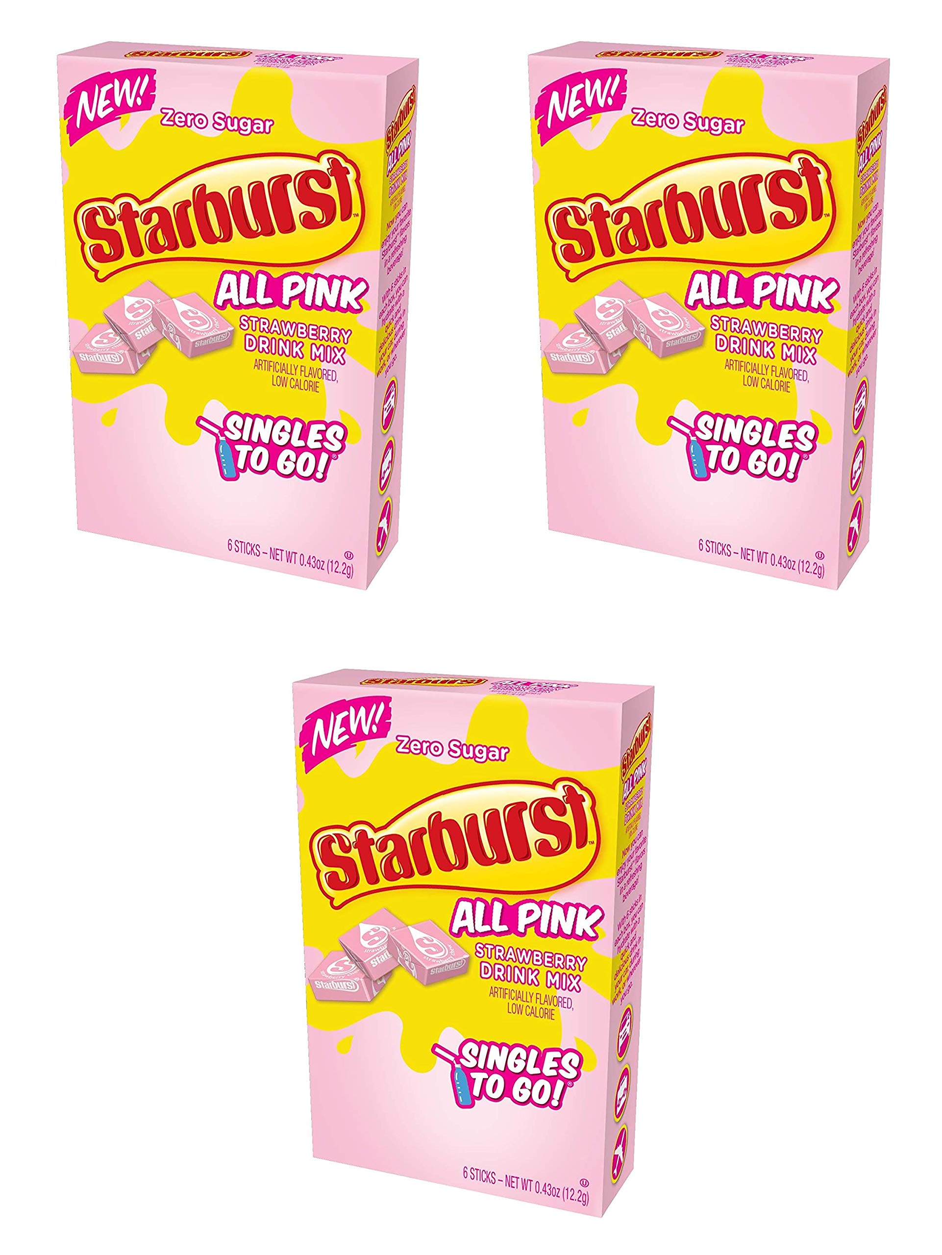 Starburst Strawberry Singles To Go Drink Mix, 0.43 OZ, 6 CT (Pack - 3) Pack of 3