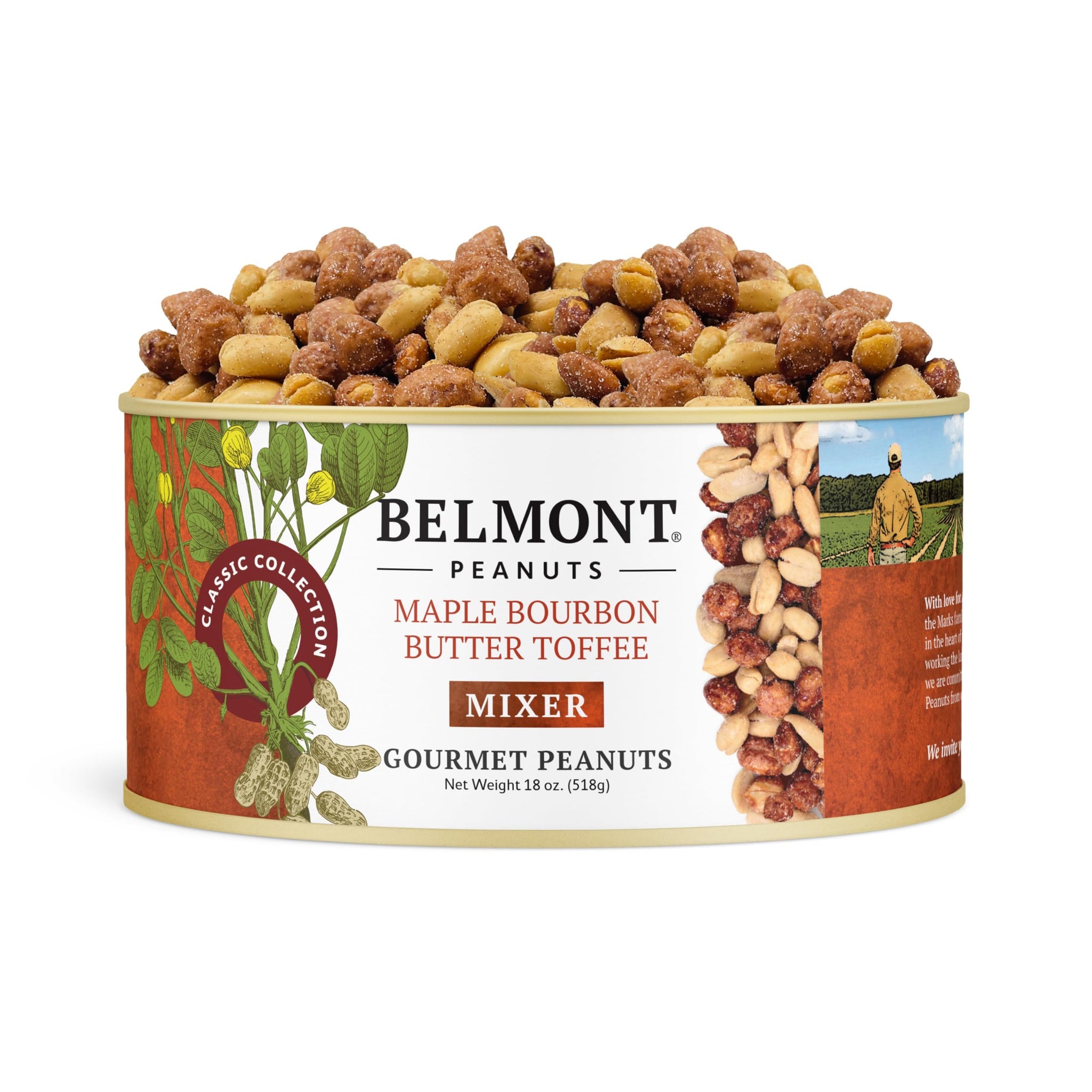 Belmont Peanuts Gourmet Maple Bourbon Butter Toffee Mixer with Maple Bourbon-Spiced Sea Salt and Butter Toffee Virginia Peanuts, 18 oz (1 Pack)