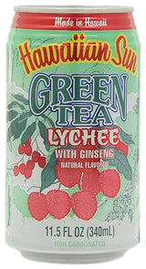 Hawaiian Sun Green Tea Lychee with Ginseng, 11.5-Ounce Cans (Pack of 24)