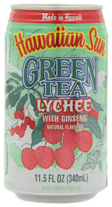 Hawaiian Sun Green Tea Lychee with Ginseng, 11.5-Ounce Cans (Pack of 24)
