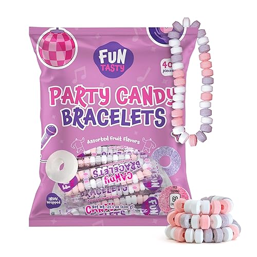 Candy Bracelets - 40 Count - Bulk Candy Individually Wrapped - Candy for Goodie Bags, Party Favors, Classroom Rewards, Birthday Celebrations & Fun