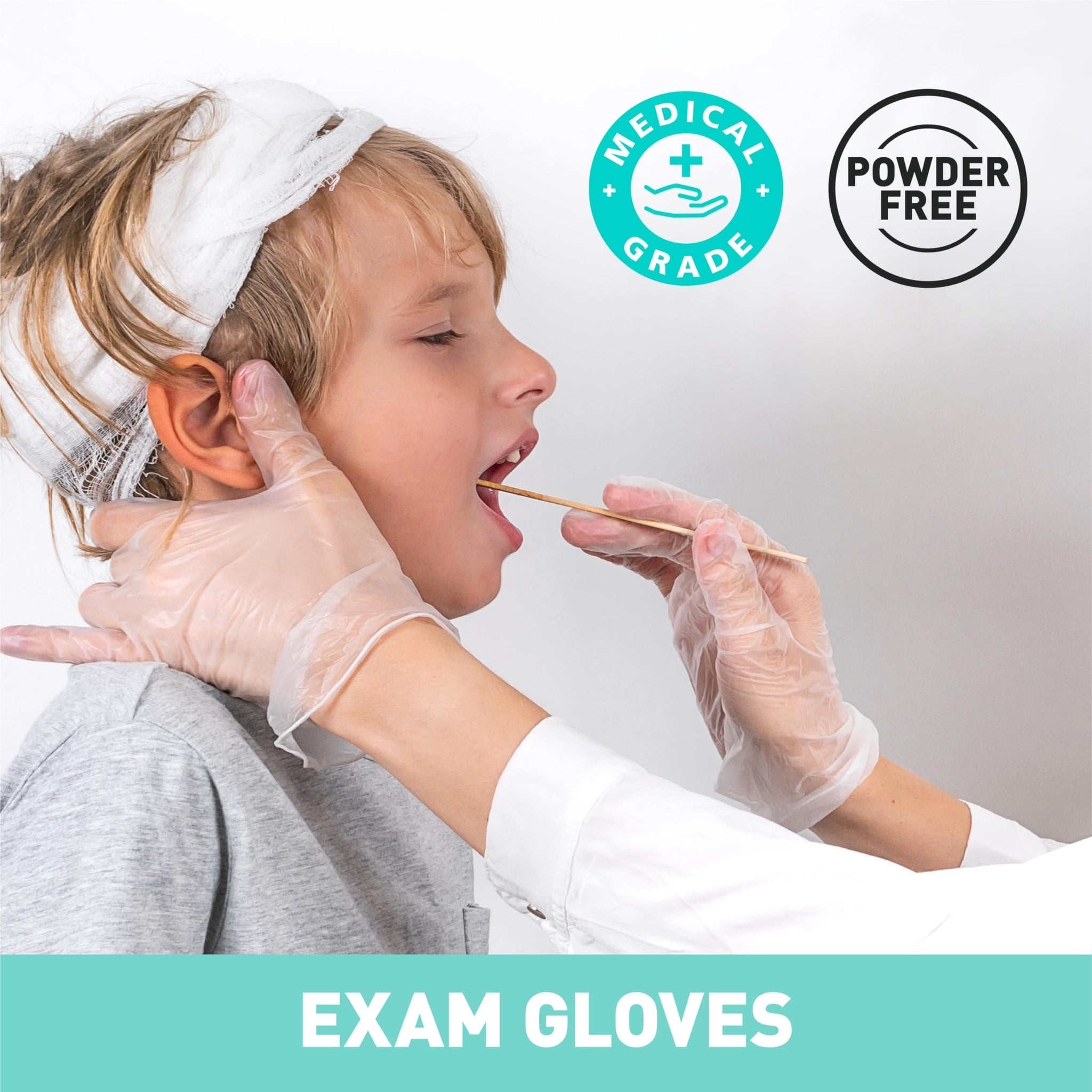 OKIAAS Disposable Gloves L, Food Safe| Latex-Free and Powder-Free Clear Vinyl Gloves for Cooking, Food Prep, Household Cleaning | Medium,100