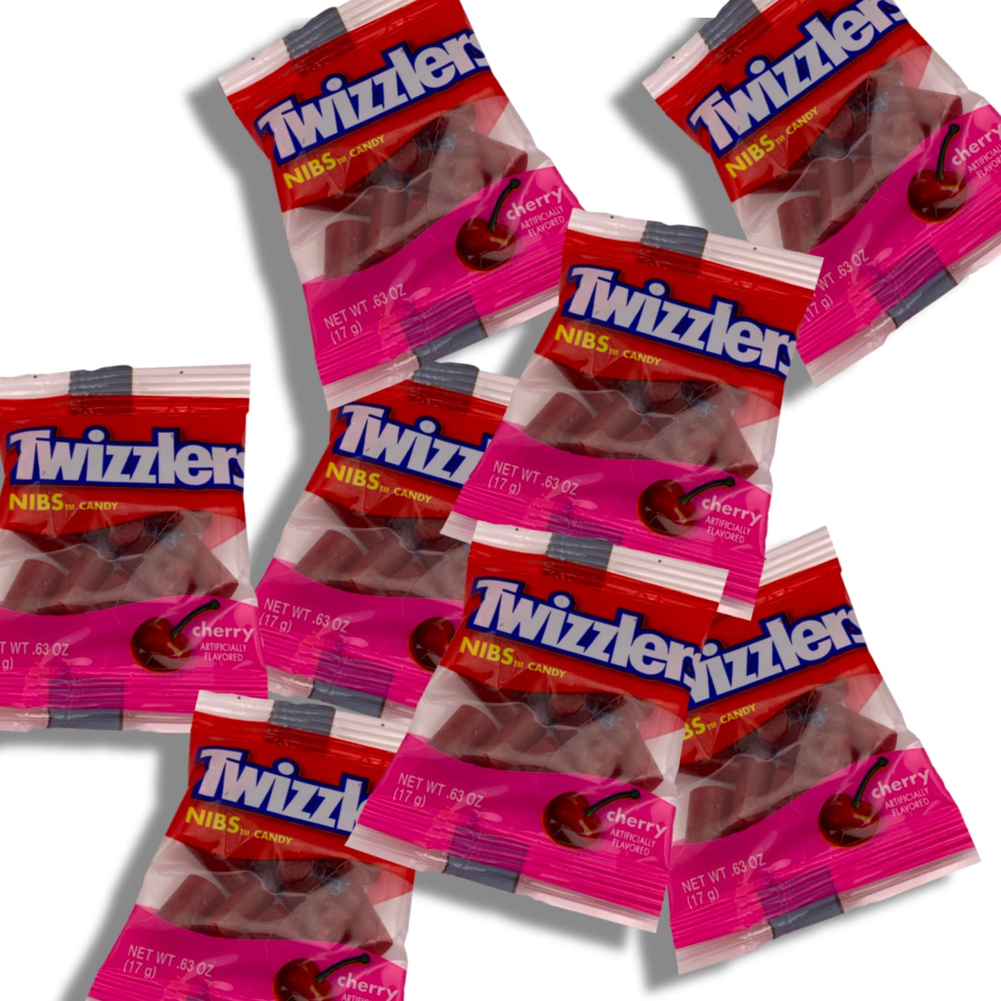 CandyKrave Twizzlers Cherry Flavored Nibs - 50 Pieces - Individually Wrapped Cherry Candy - Chewy & Delicious Candy for Birthdays, Easter, Christmas