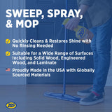 Zep Hardwood and Laminate Floor Cleaner - 32 Oz (Case of 4) - ZUHLF324 - Cleans Spots, Stains, and Scuffs while Restoring Shine on Hardwood, Laminate