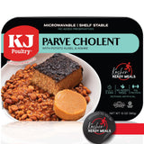 KJ Poultry Kosher Parve Ready Meals - Cholent MRE Meals Ready to Eat, Halal, (1 Pack) Prepared Entree Fully Cooked, Shelf Stable Microwave Dinner