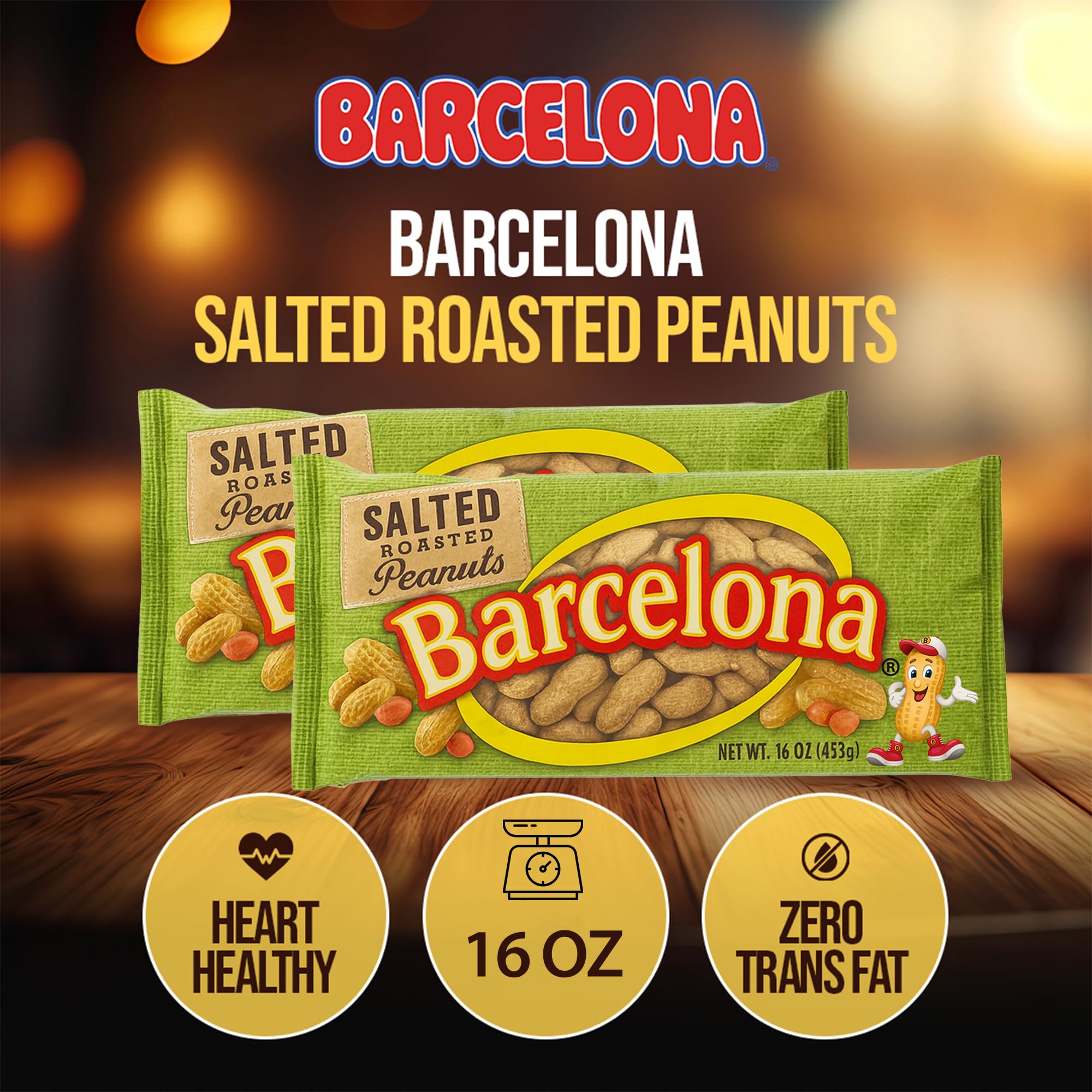 Barcelona Nut Inshell Peanuts Salted & Dry Roasted Bags | Bulk 2 Pounds | In Shell For Human | Whole Jumbo Peanuts | In the Shell for People | Healthy