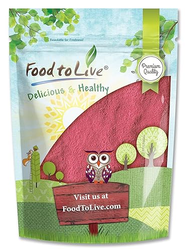 Food to Live Raspberry Juice Powder, 8 Ounces - Spray-Dried, No Sugar Added, Contains Maltodextrin, Vegan, Kosher, Bulk, Perfect for Smoothies