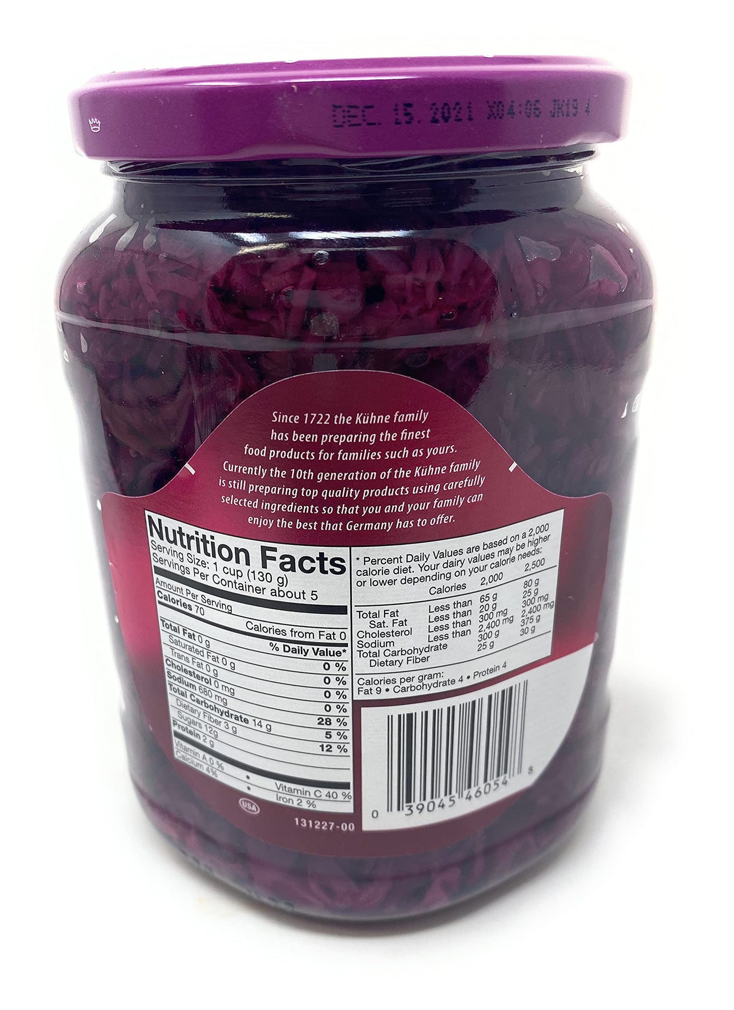 Kuhne, Red Cabbage 24oz, Product of Germany