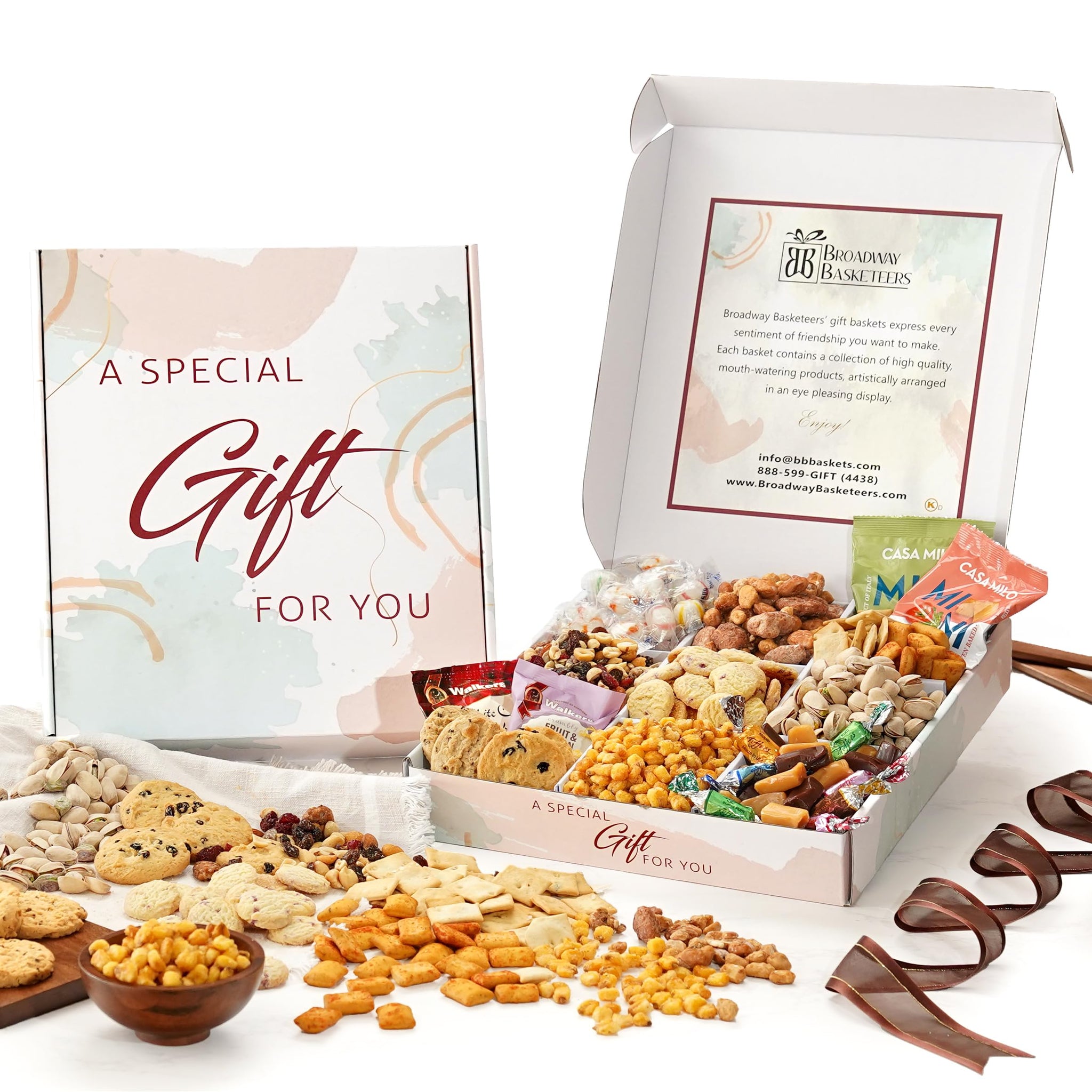 Broadway Basketeers Food Gift Basket Snack Gifts for Women, Men, Families, College, Appreciation, Thank You, Christmas, Corporate Holiday, Get Well