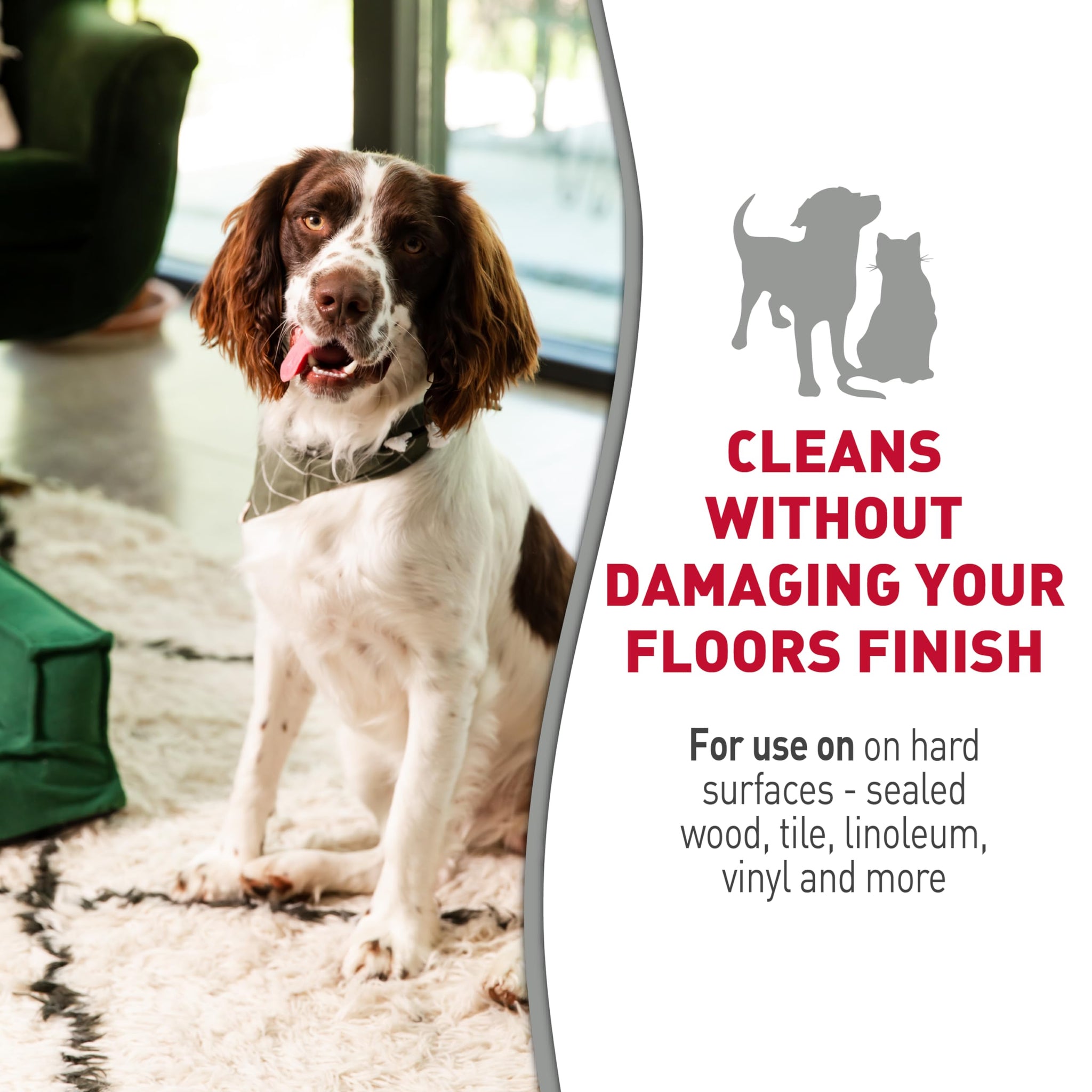 Nature's Miracle Hard Floor Cleaner, 24 Ounces, Dual-Action Stain and Odor Remover Works to Remove Tough Pet Stains and Odors On Sealed Wood and Hard