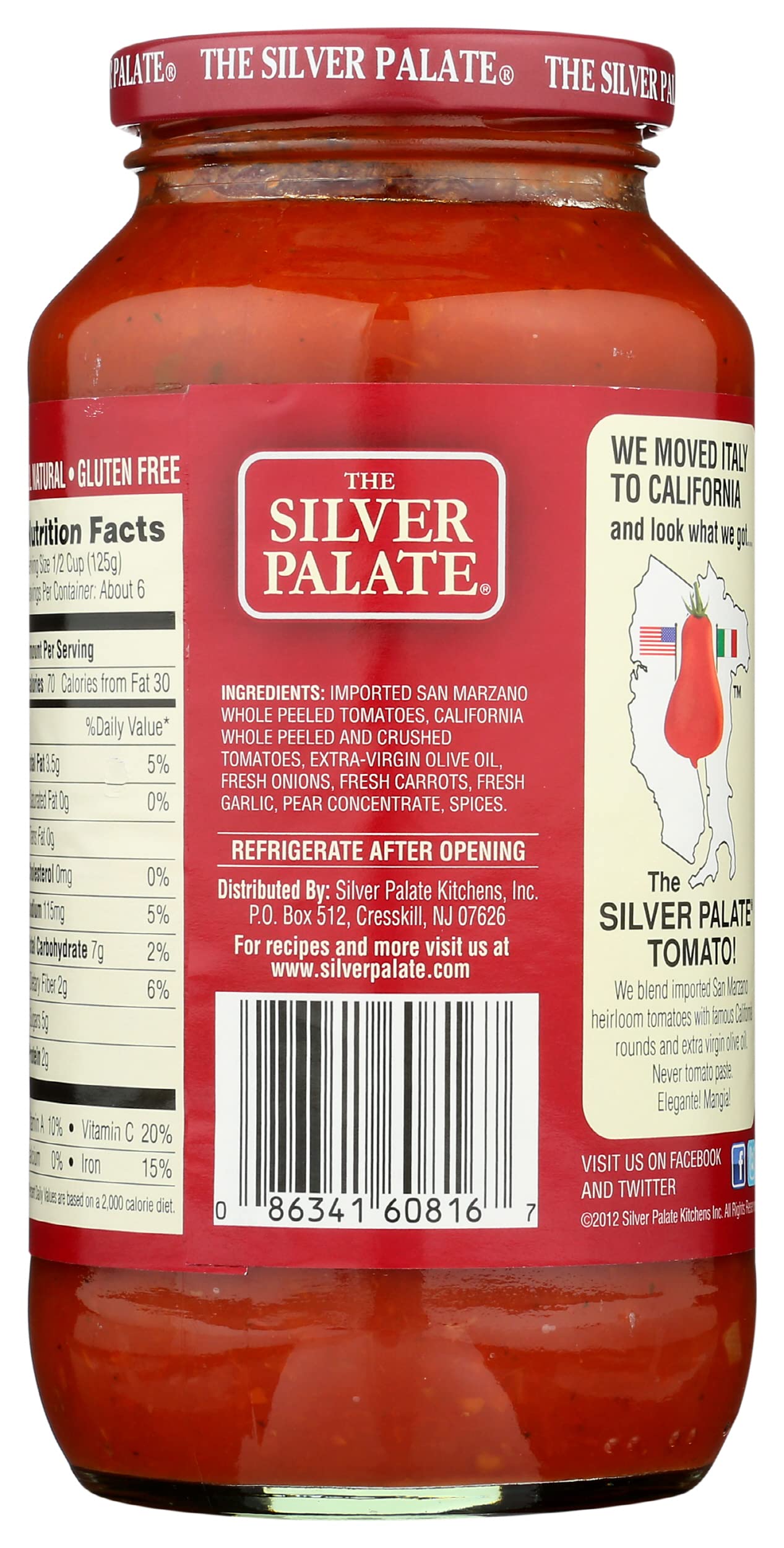 Silver Palate, Low Sodium Marinara Sauce, 25 Ounce