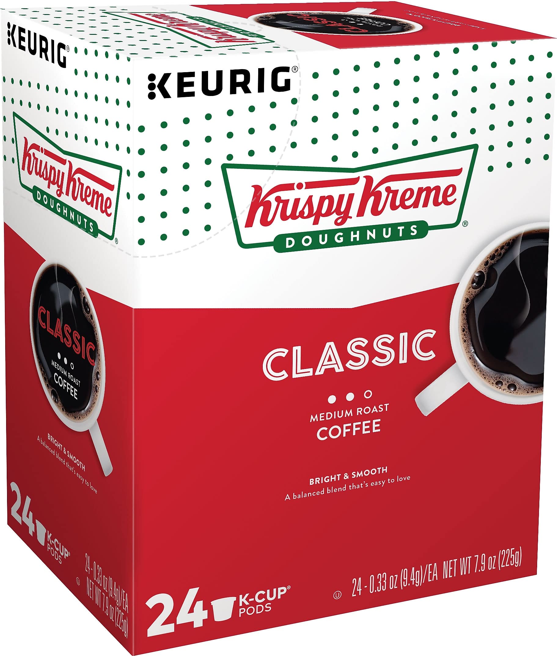 Krispy Kreme Classic, Single-Serve Keurig K-Cup Pods, Medium Roast Coffee, 24 Count