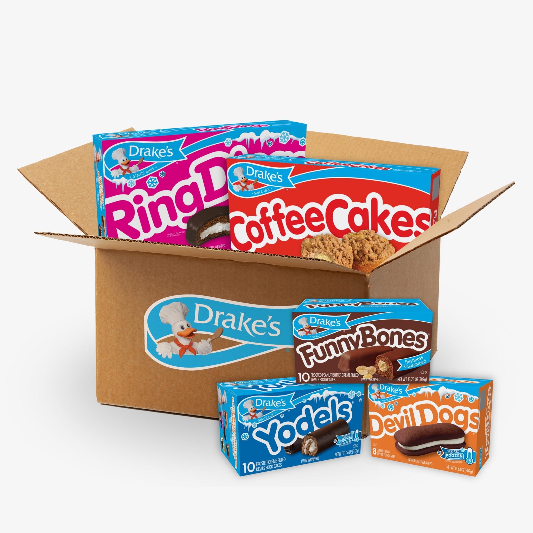 Drake's Variety Pack Yodels, Ring Dings, Devil Dogs, Funny Bones, and Coffee Cakes, Chocolate