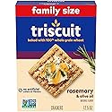 Triscuit Rosemary & Olive Oil Whole Grain Wheat Crackers, Lunch Snacks, Snack Crackers, Family Size, 12.5 oz