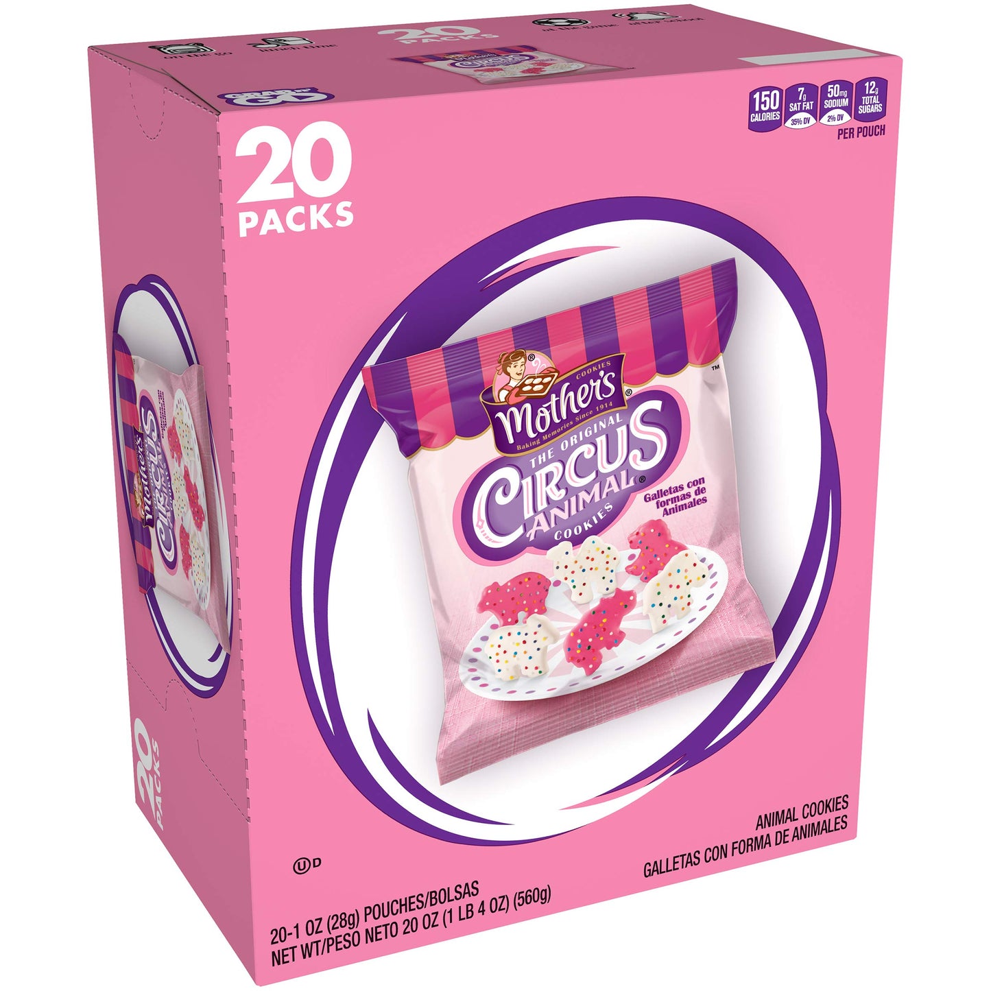 Mother’s Cookies, Original Circus Animal, 20 oz Caddy (20 Pack)
